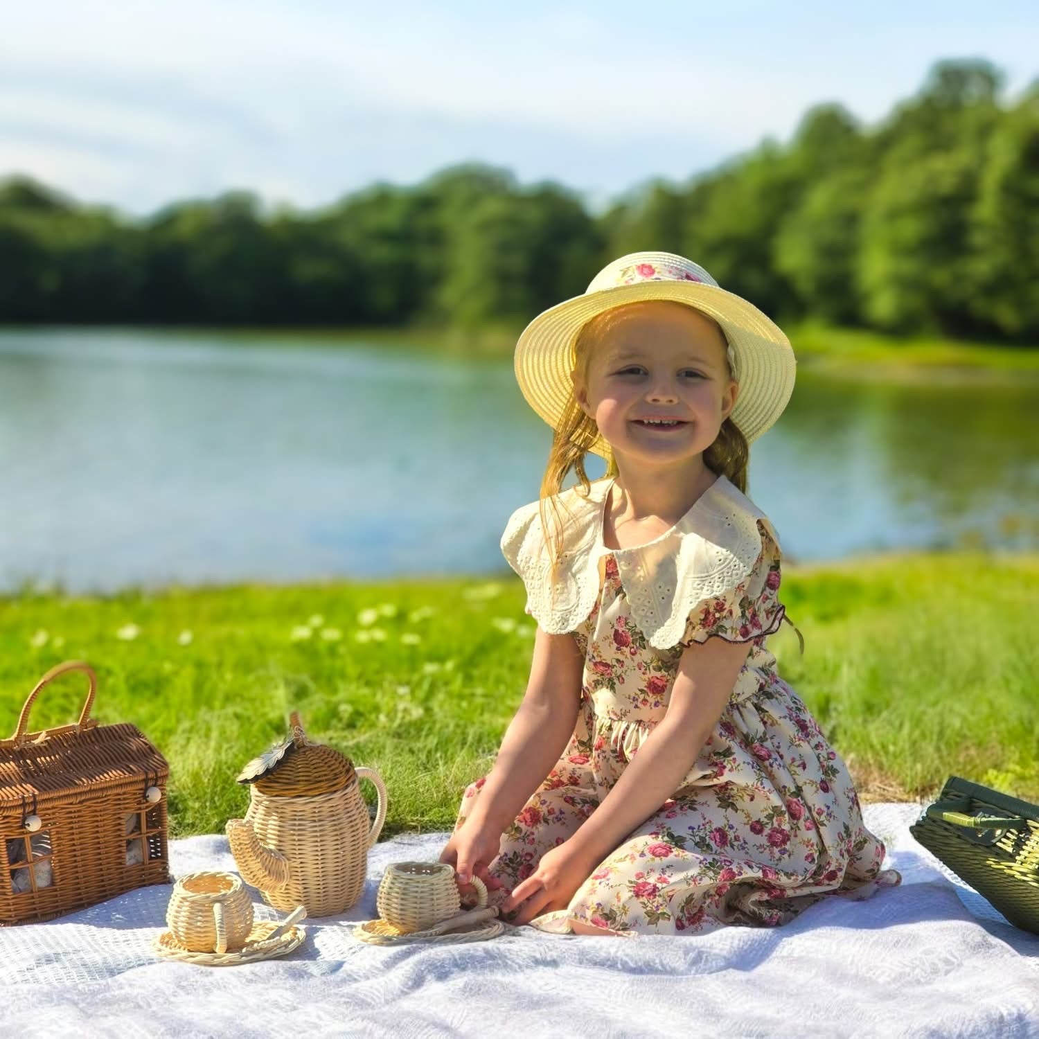 Vintage woodland rose dress