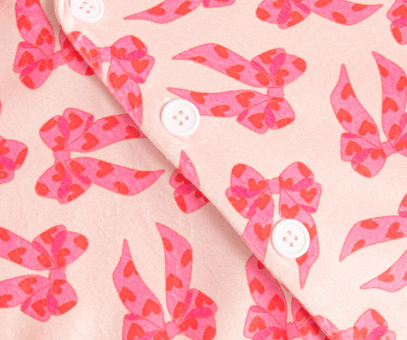 Bows & hearts women’s buttoned pyjamas