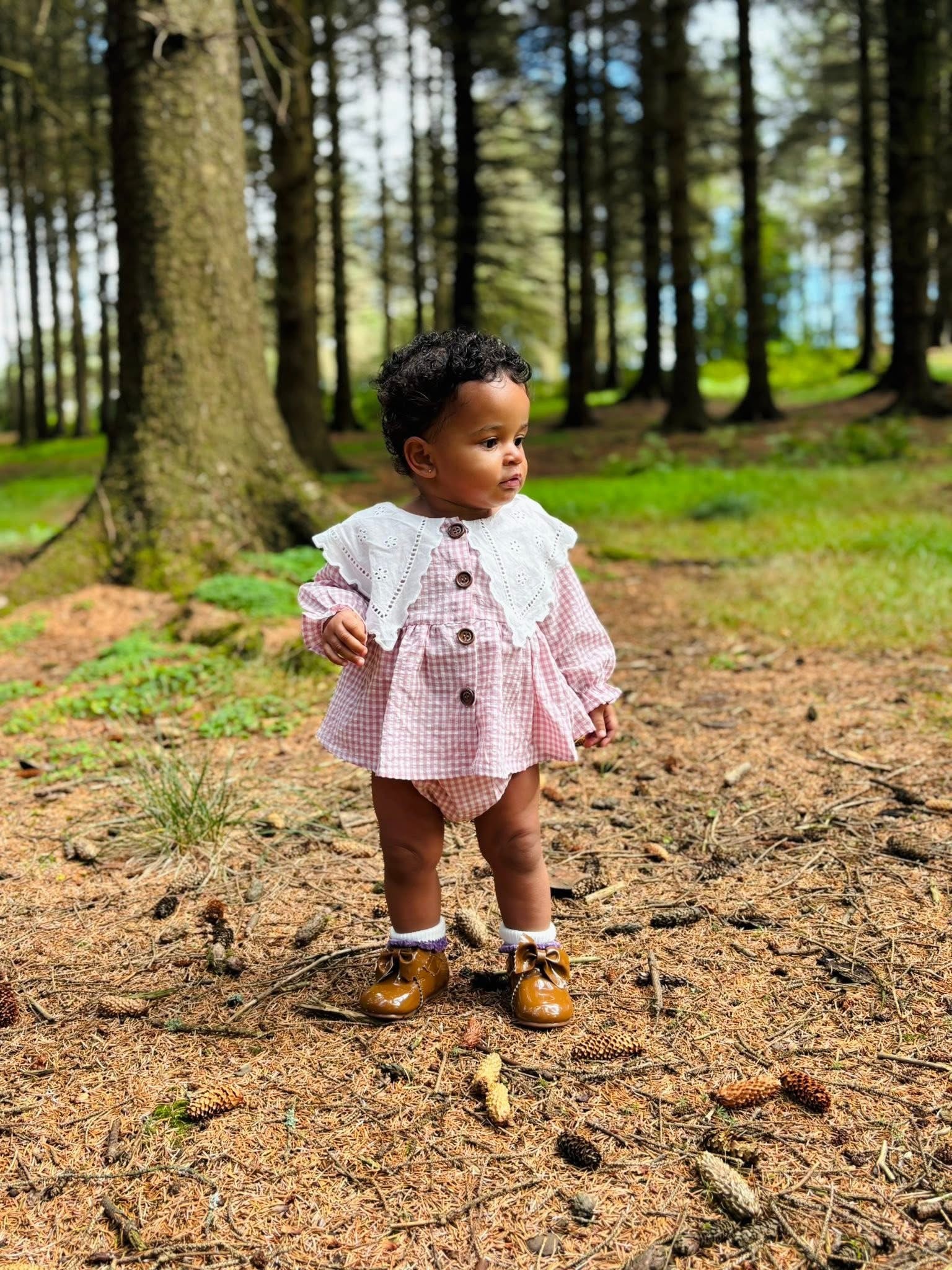 Blush gingham two piece