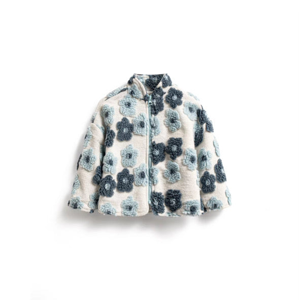 Blue floral teddy jacket