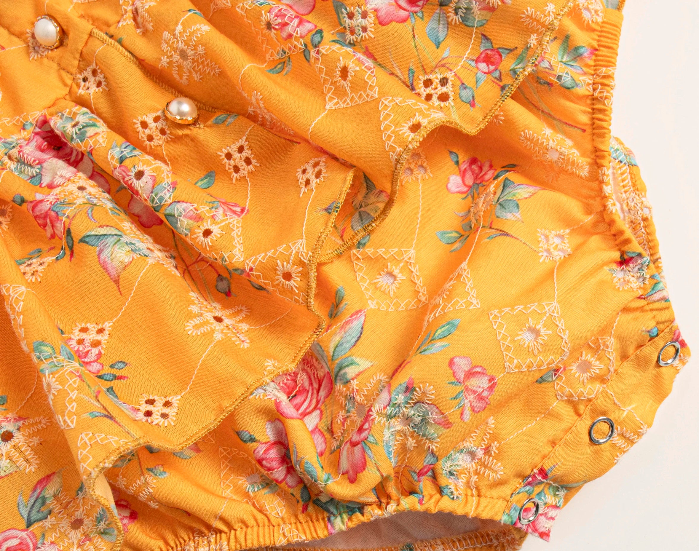 Apricot anglaise buttoned romper