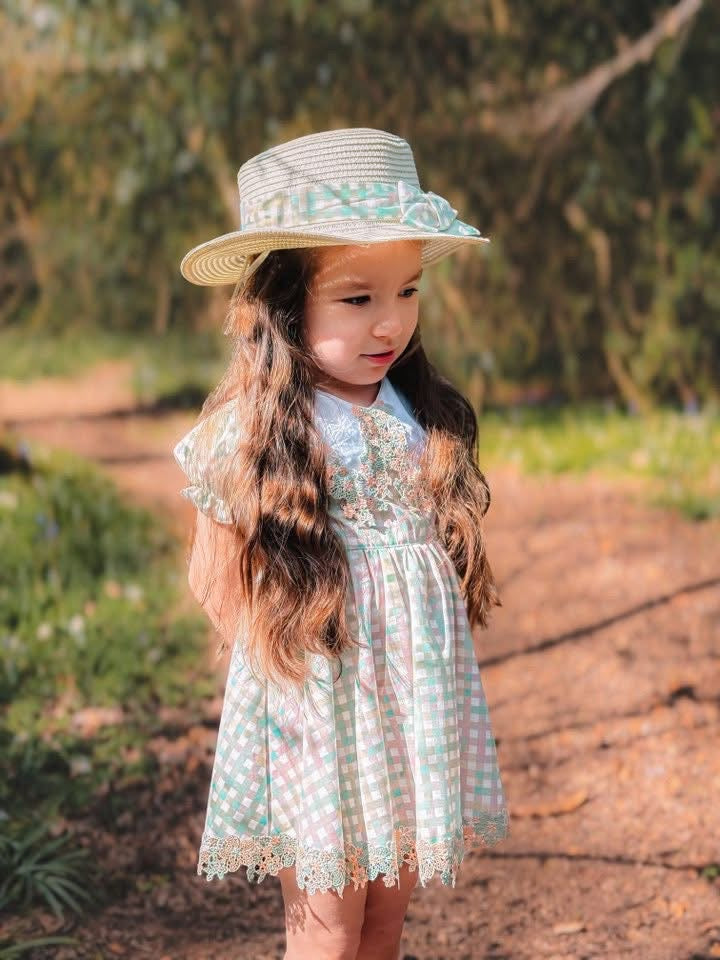 Sage daise gingham dress