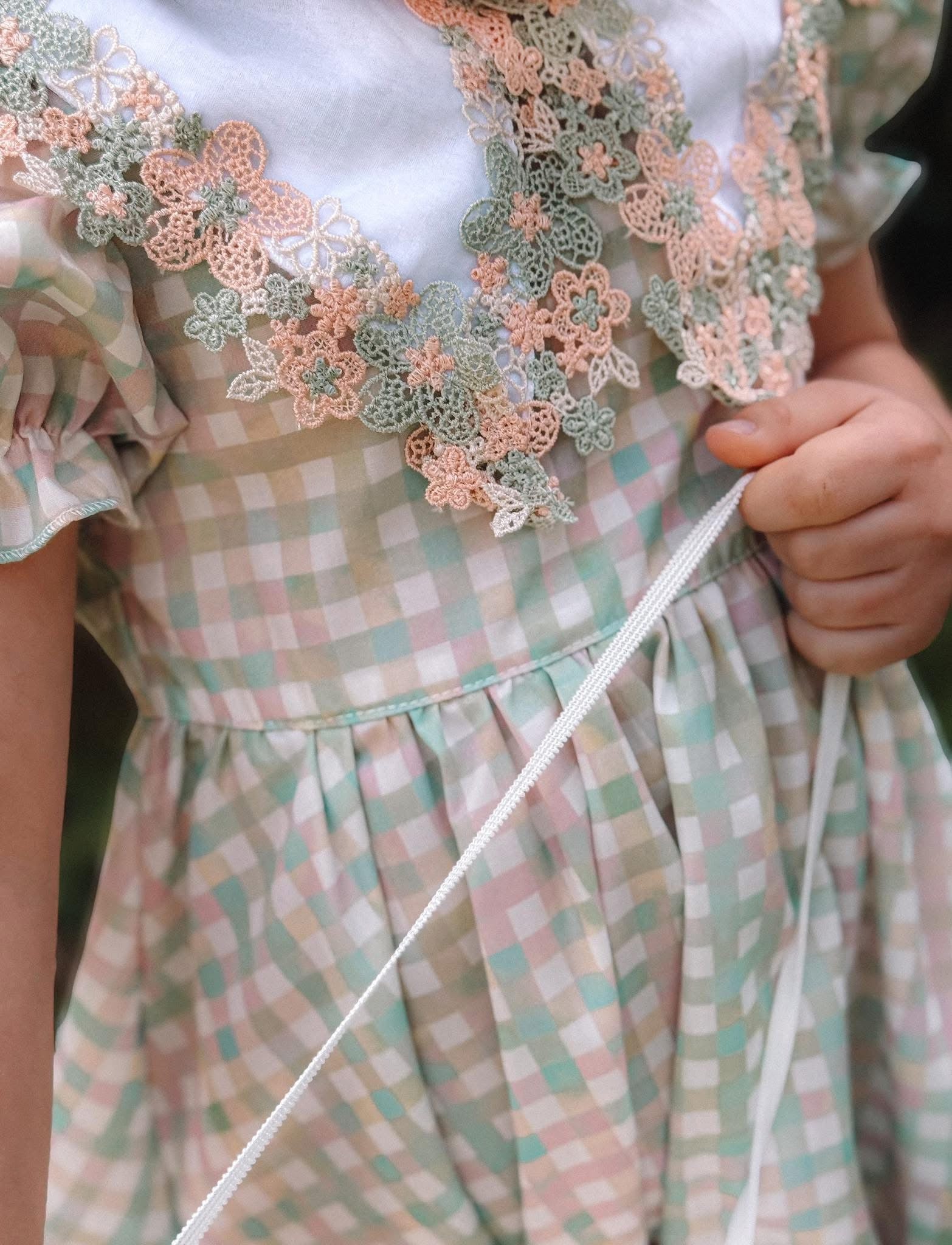Sage daise gingham dress