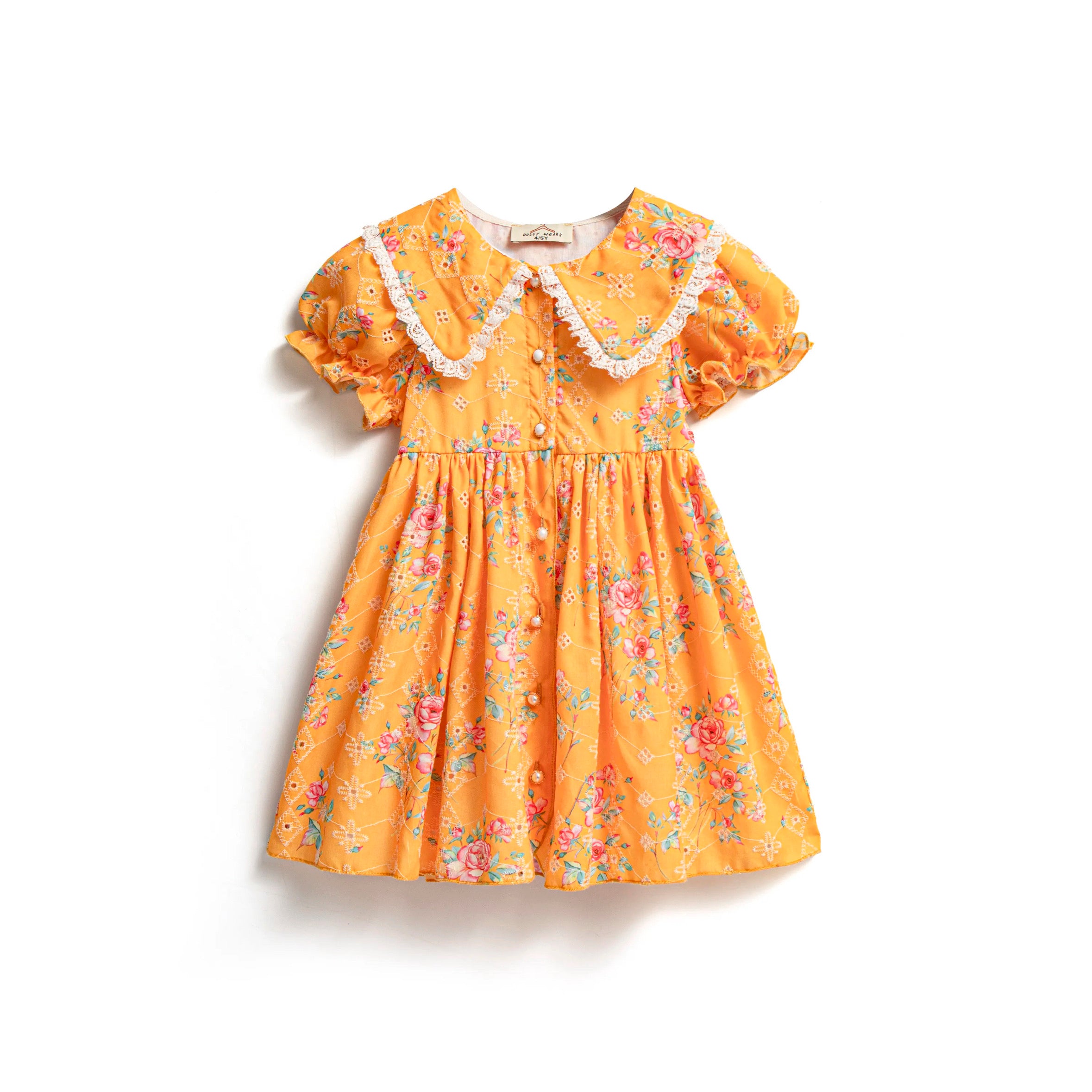 Apricot anglaise buttoned dress
