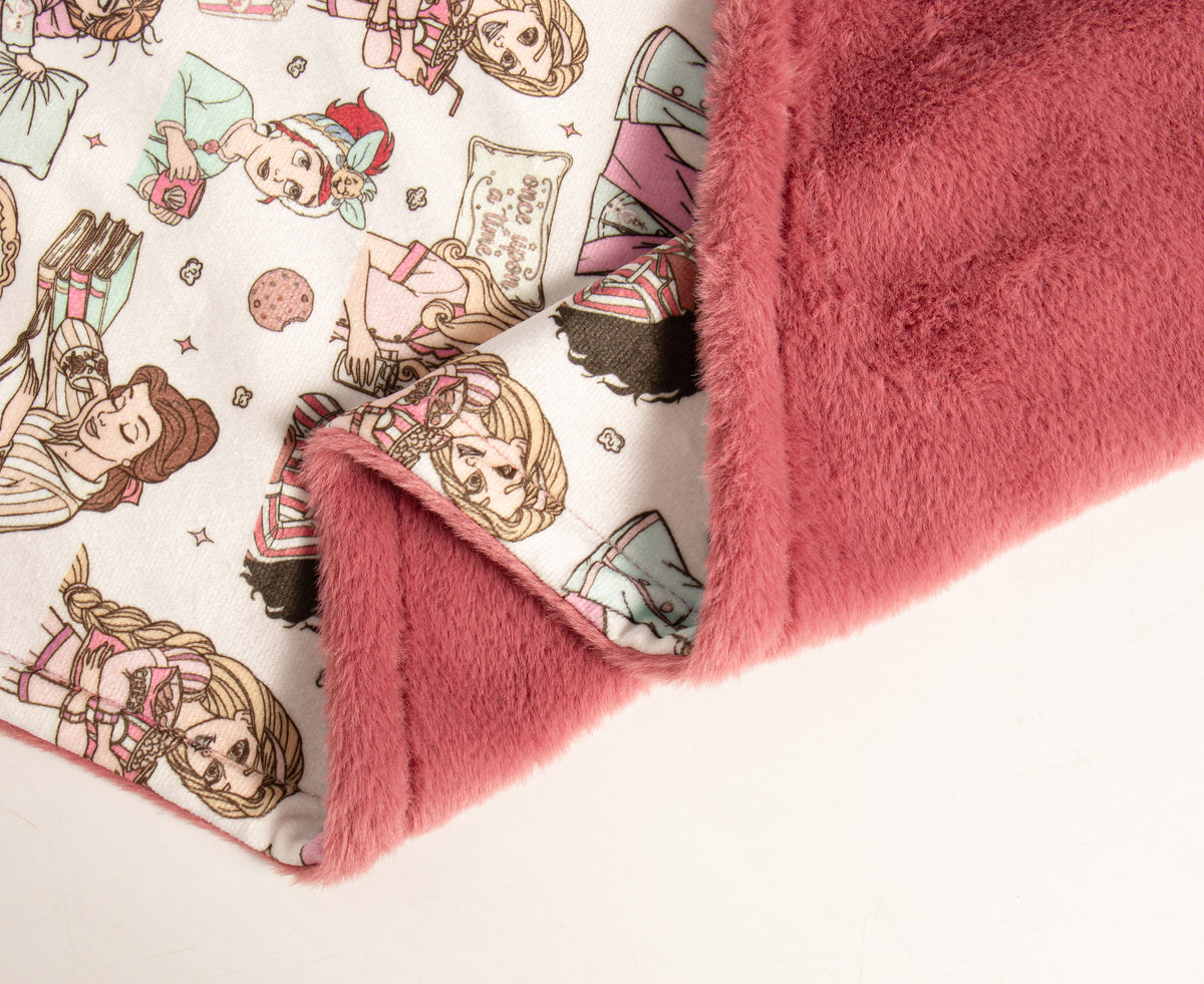 Princess sleepover fleece lined blanket