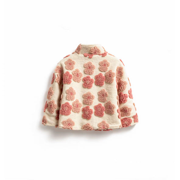 Pink floral teddy jacket