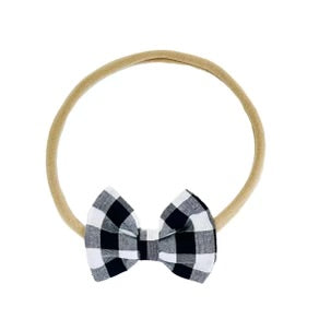 Black and white checked hair accessory