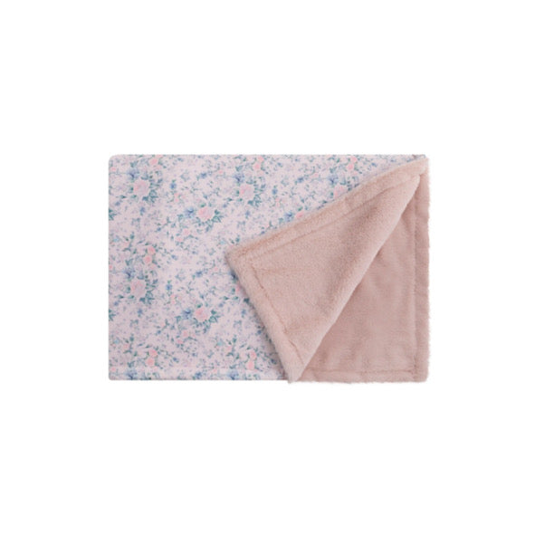 Blue grey floral blanket