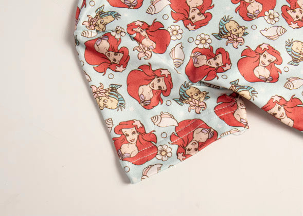 Mermaid shell pyjamas shorts set