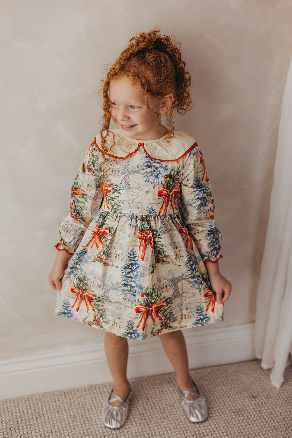 Winter cottage tie back dress