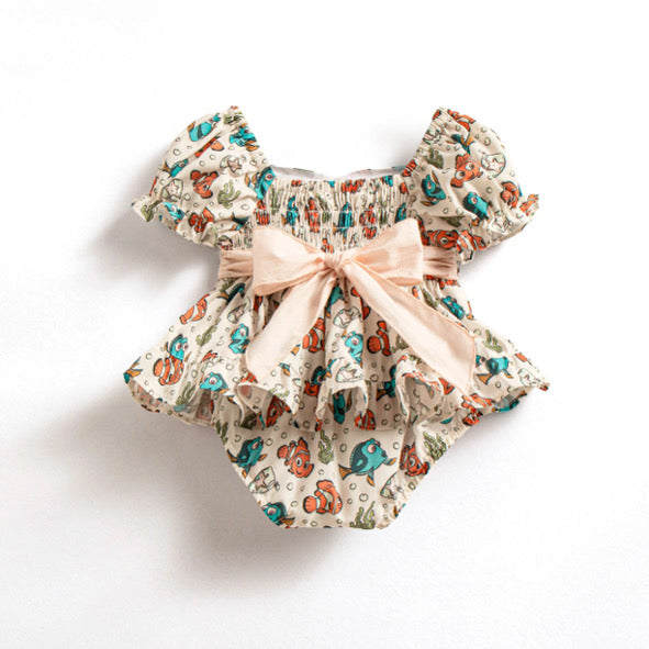 Just keep swimming tie back romper