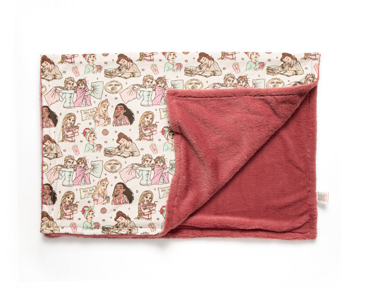 Princess sleepover fleece lined blanket
