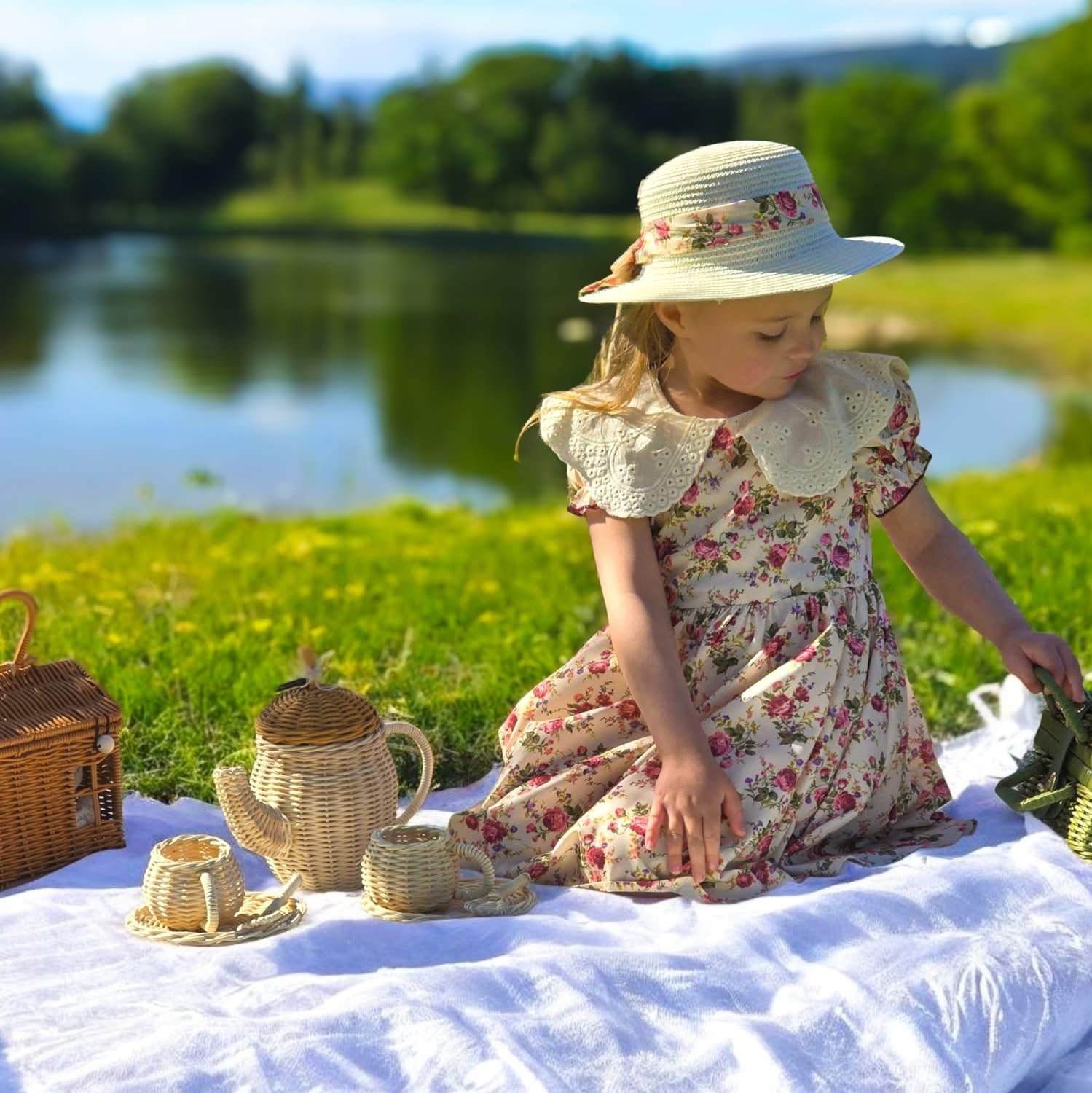 Vintage woodland rose dress