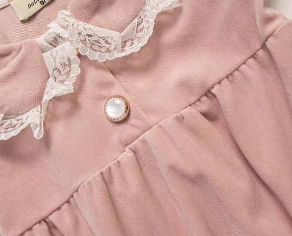 Marshmallow velvet romper