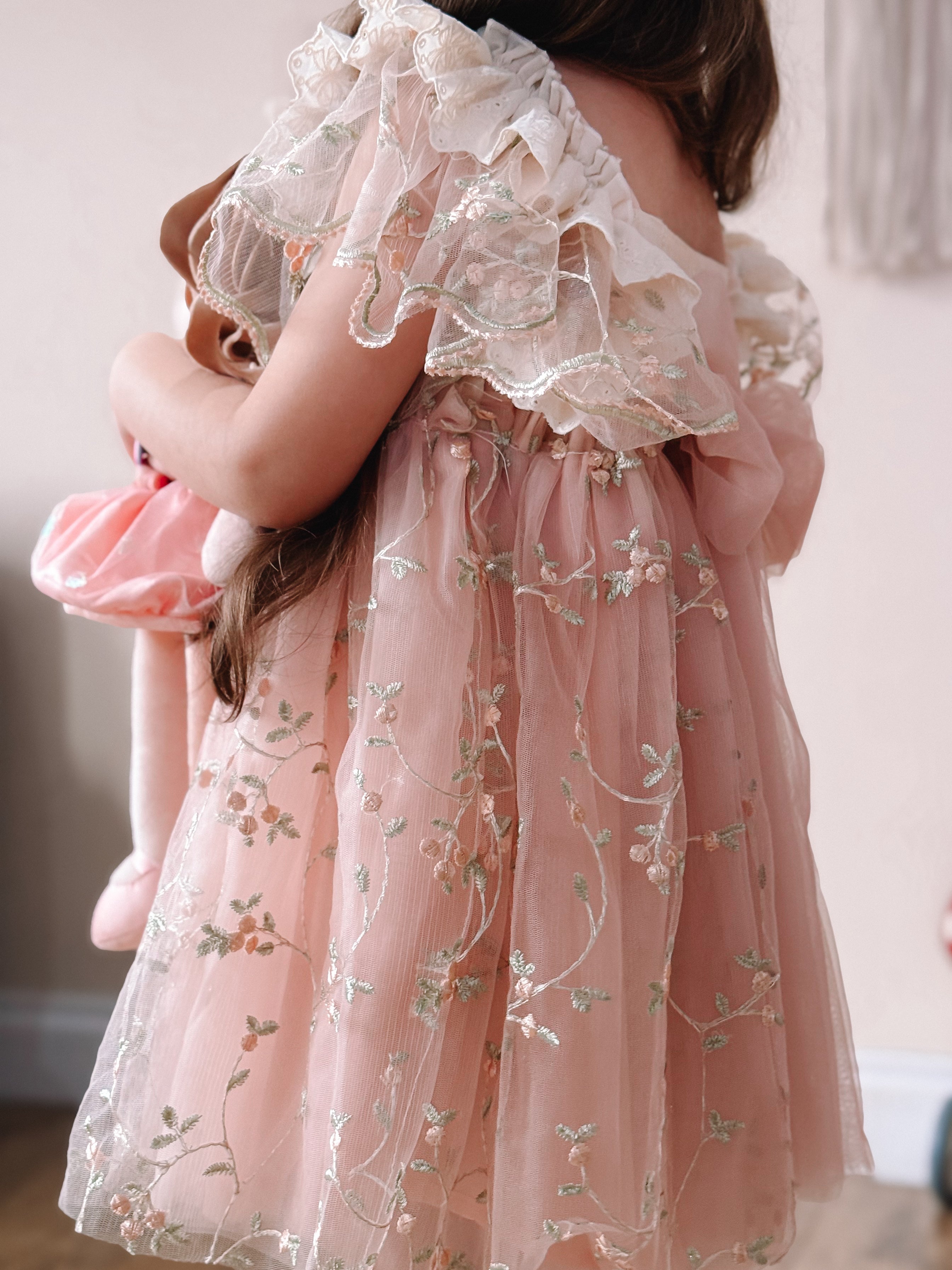 Tear drop lace tie back dress