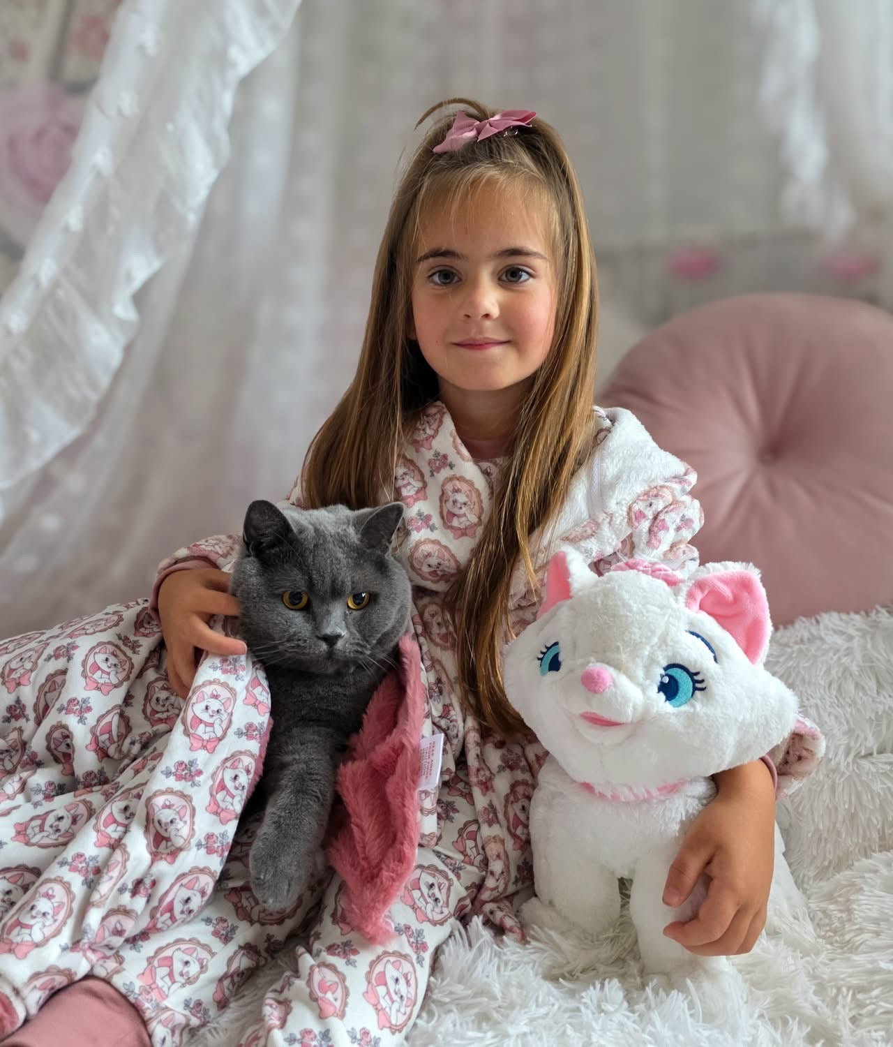 Pink kitty dressing gown