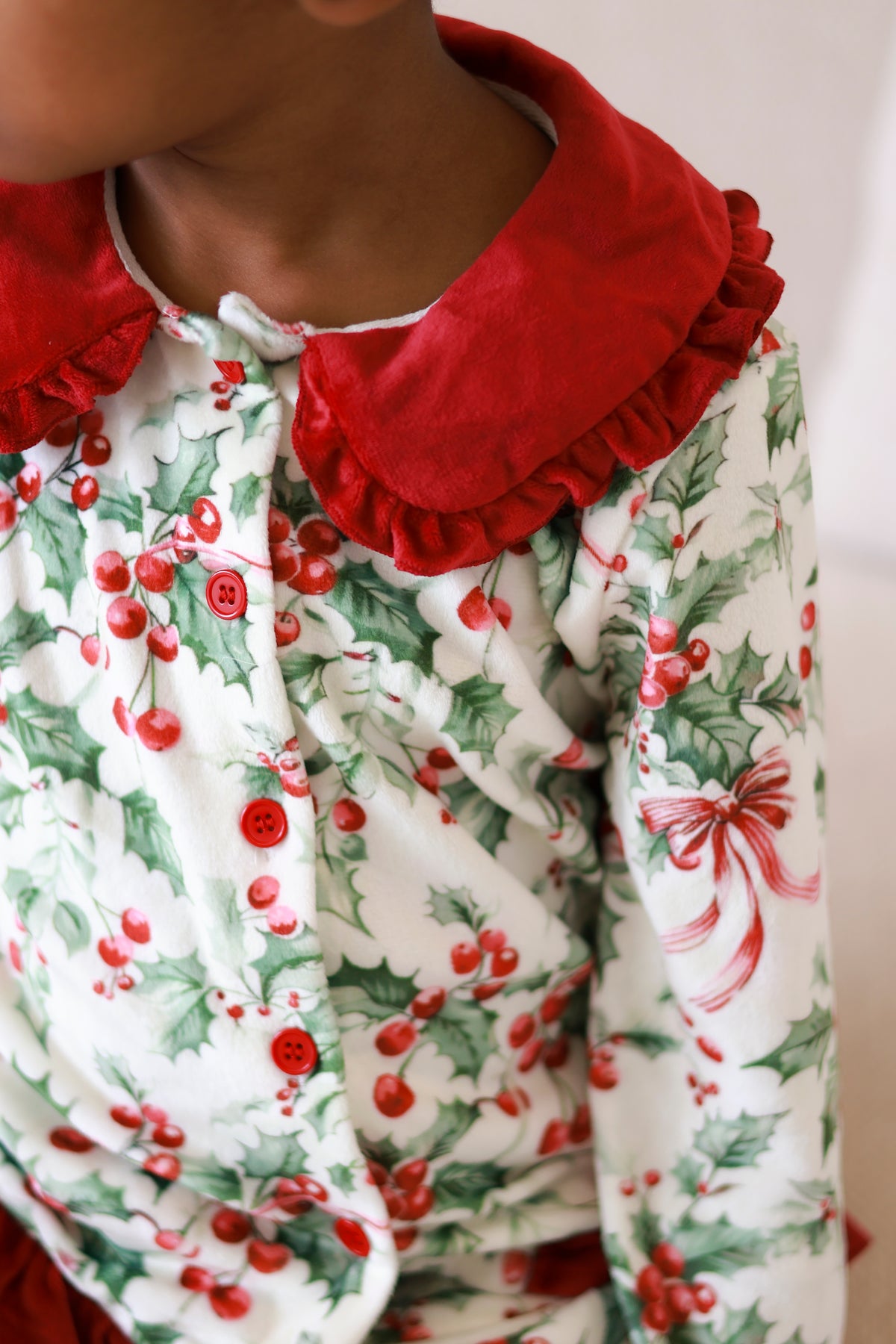Holly berry buttoned pyjamas