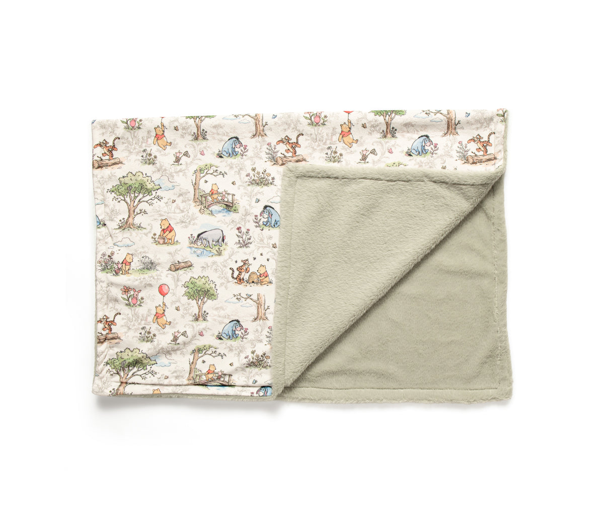 100 acre wood fleece lined blanket