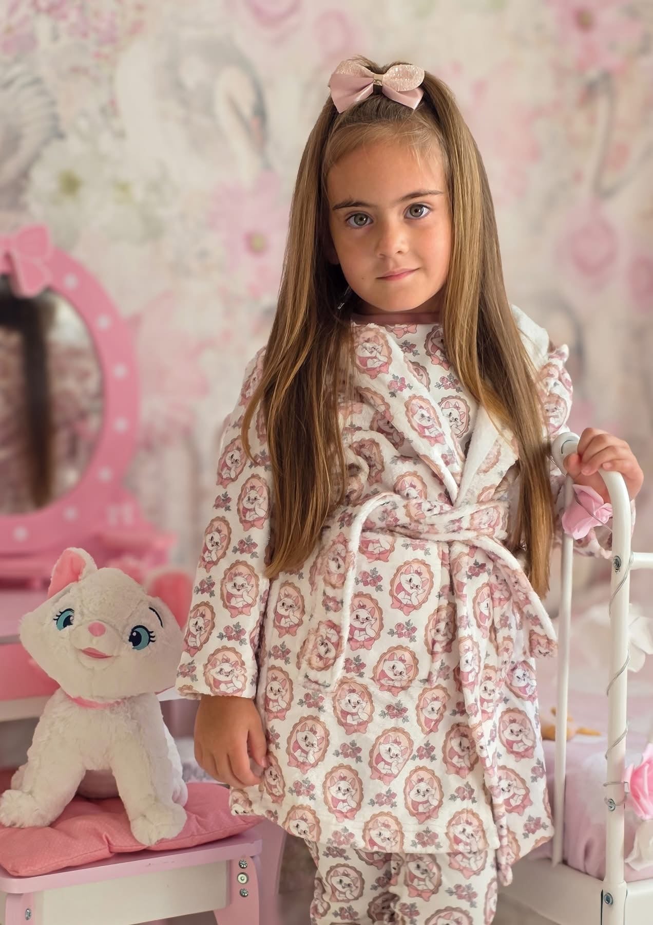 Pink kitty dressing gown