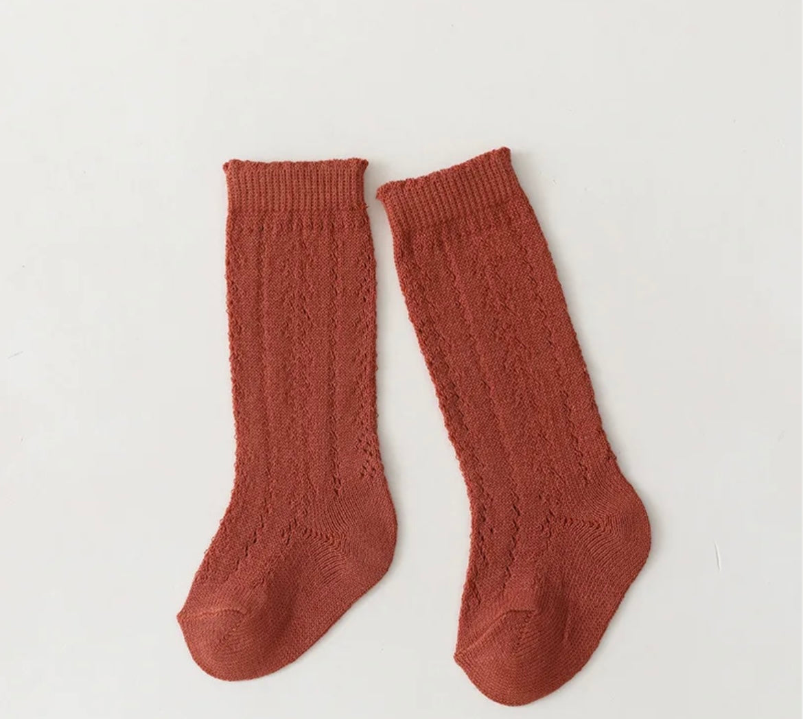 Openwork knee high socks