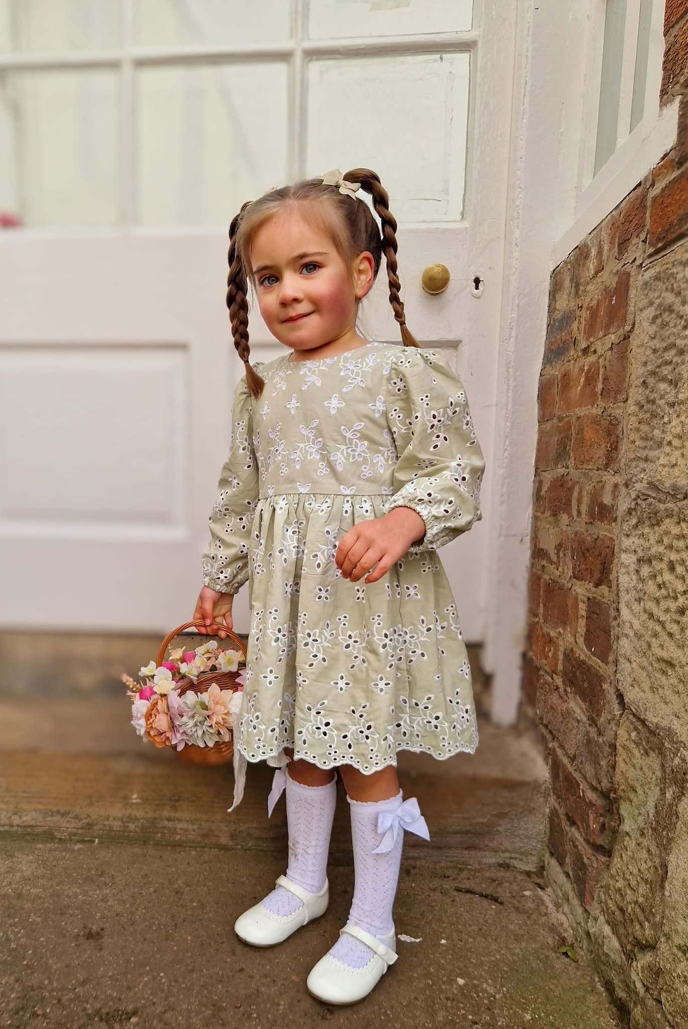 Sage green anglaise dress