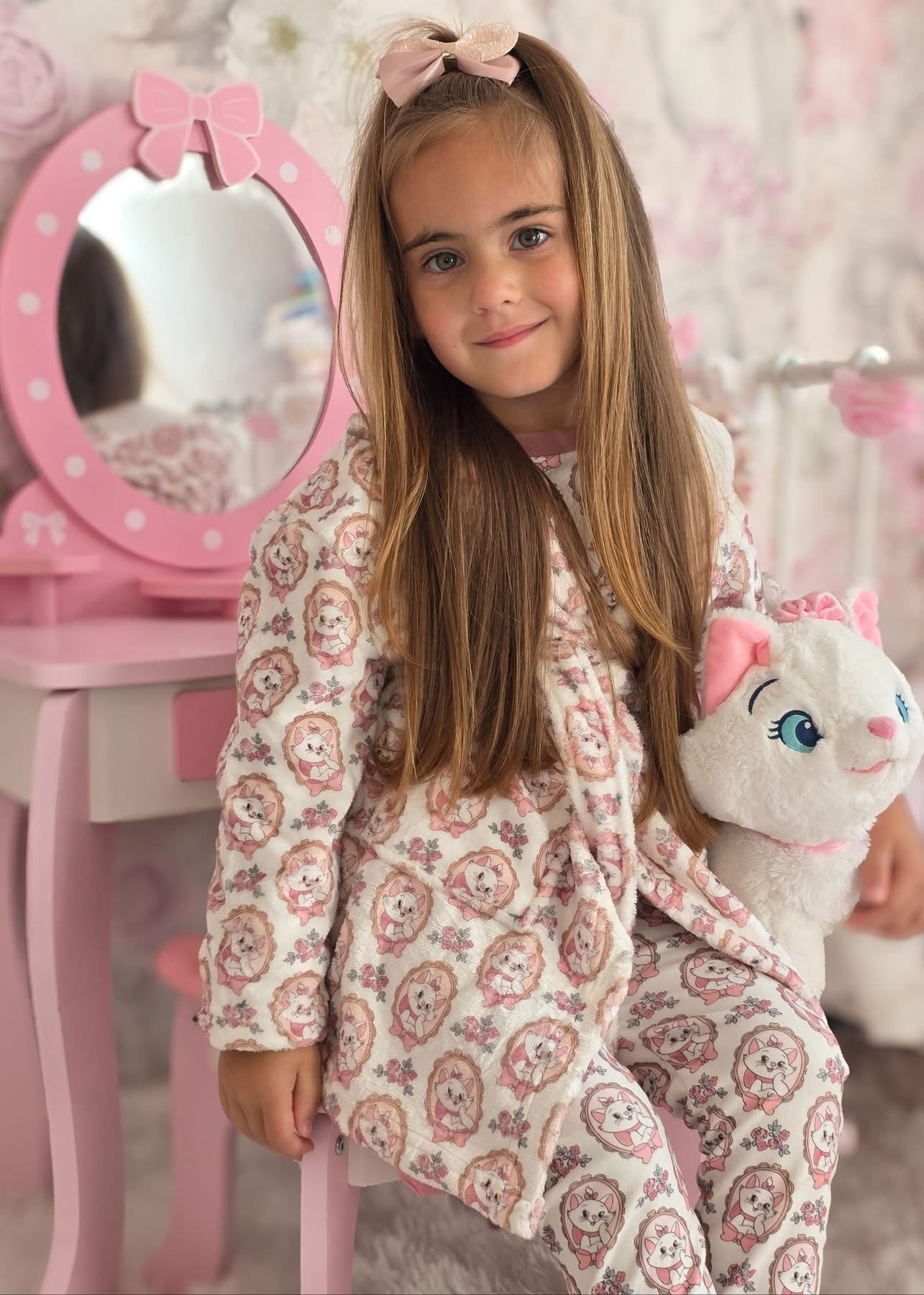 Pink kitty dressing gown