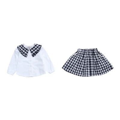 Black and white checked two piece