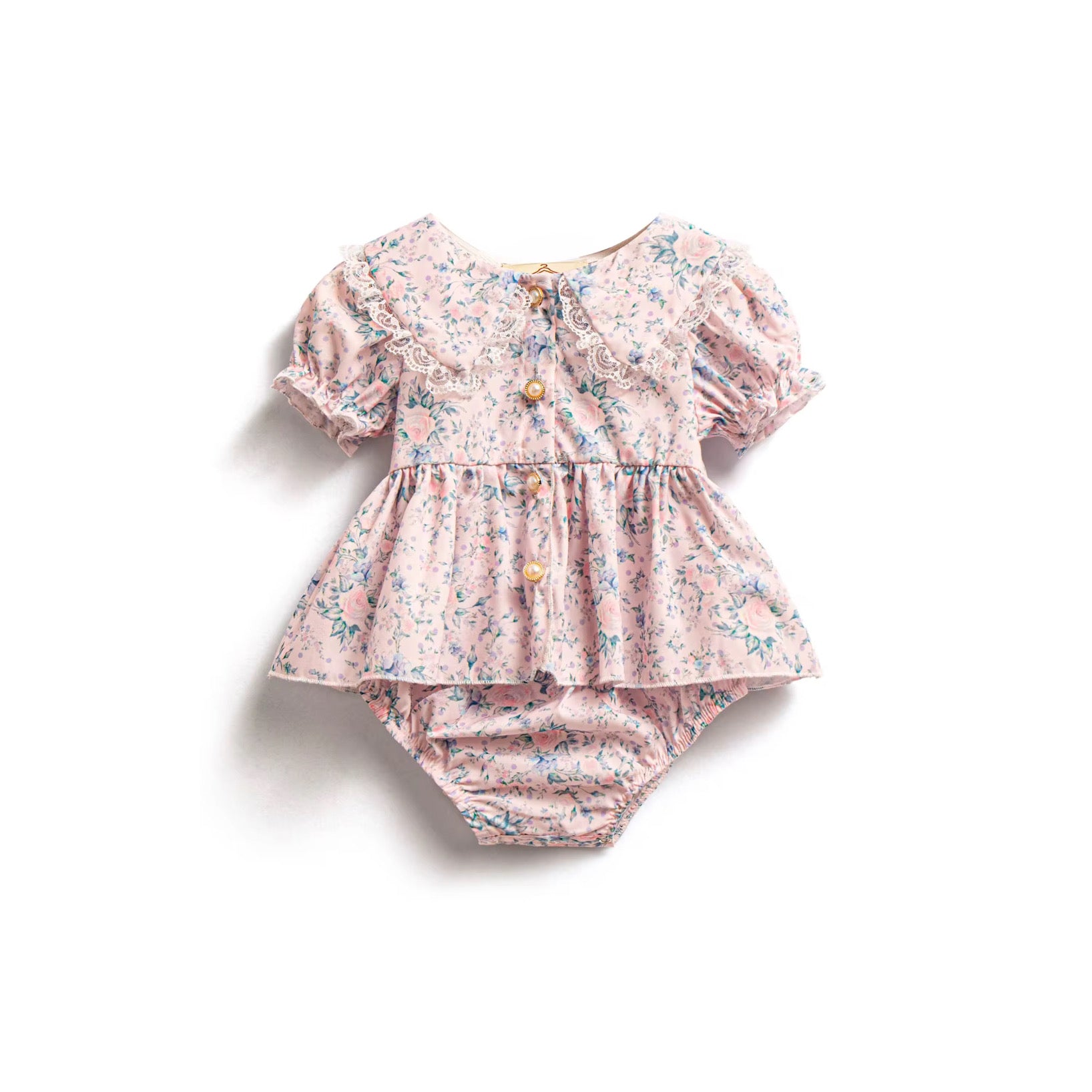 Maya pearl buttoned romper