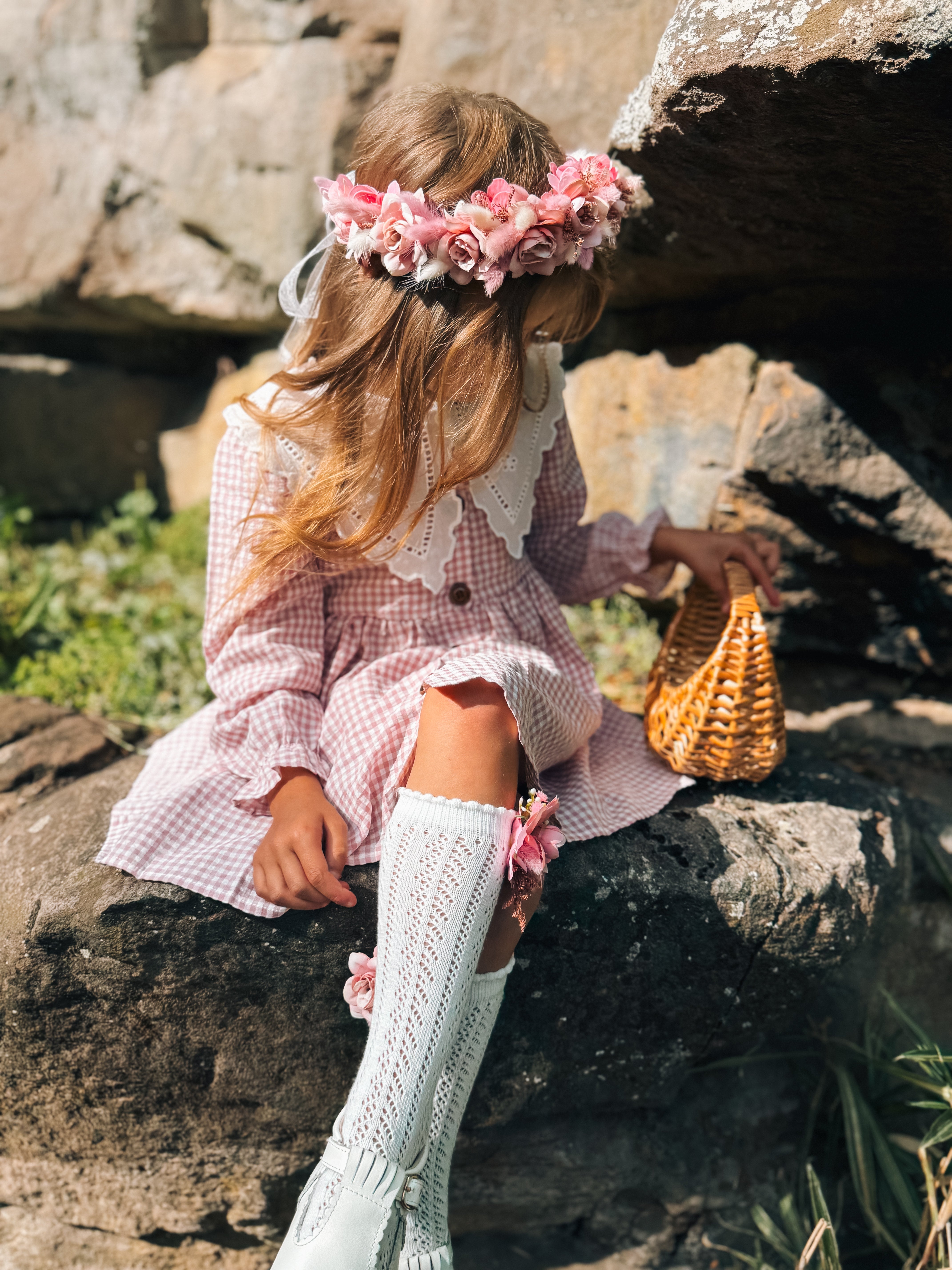 Blush gingham dress