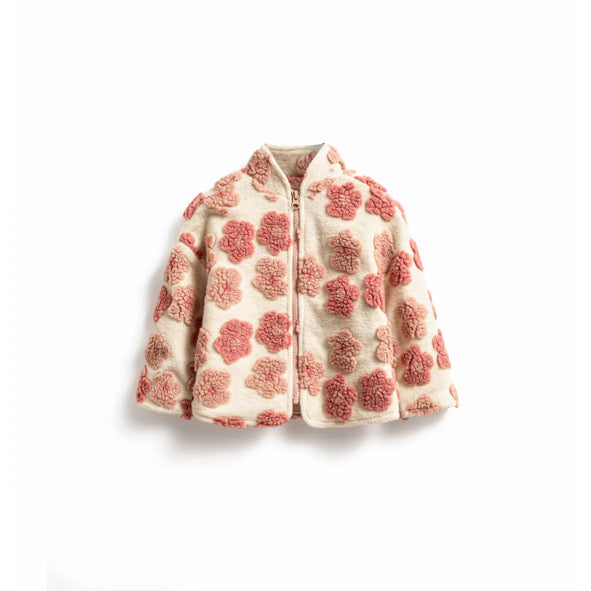Pink floral teddy jacket