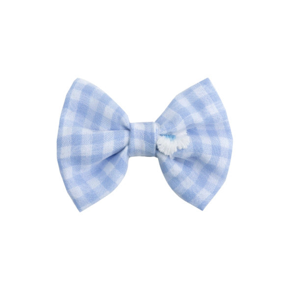Blue gingham daisy lace hair accessories