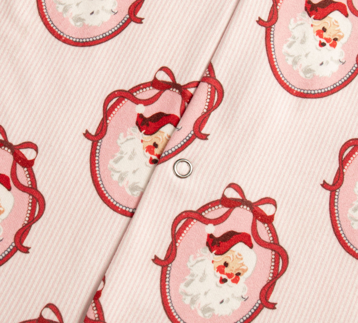 Pink santa stripe sleepsuit