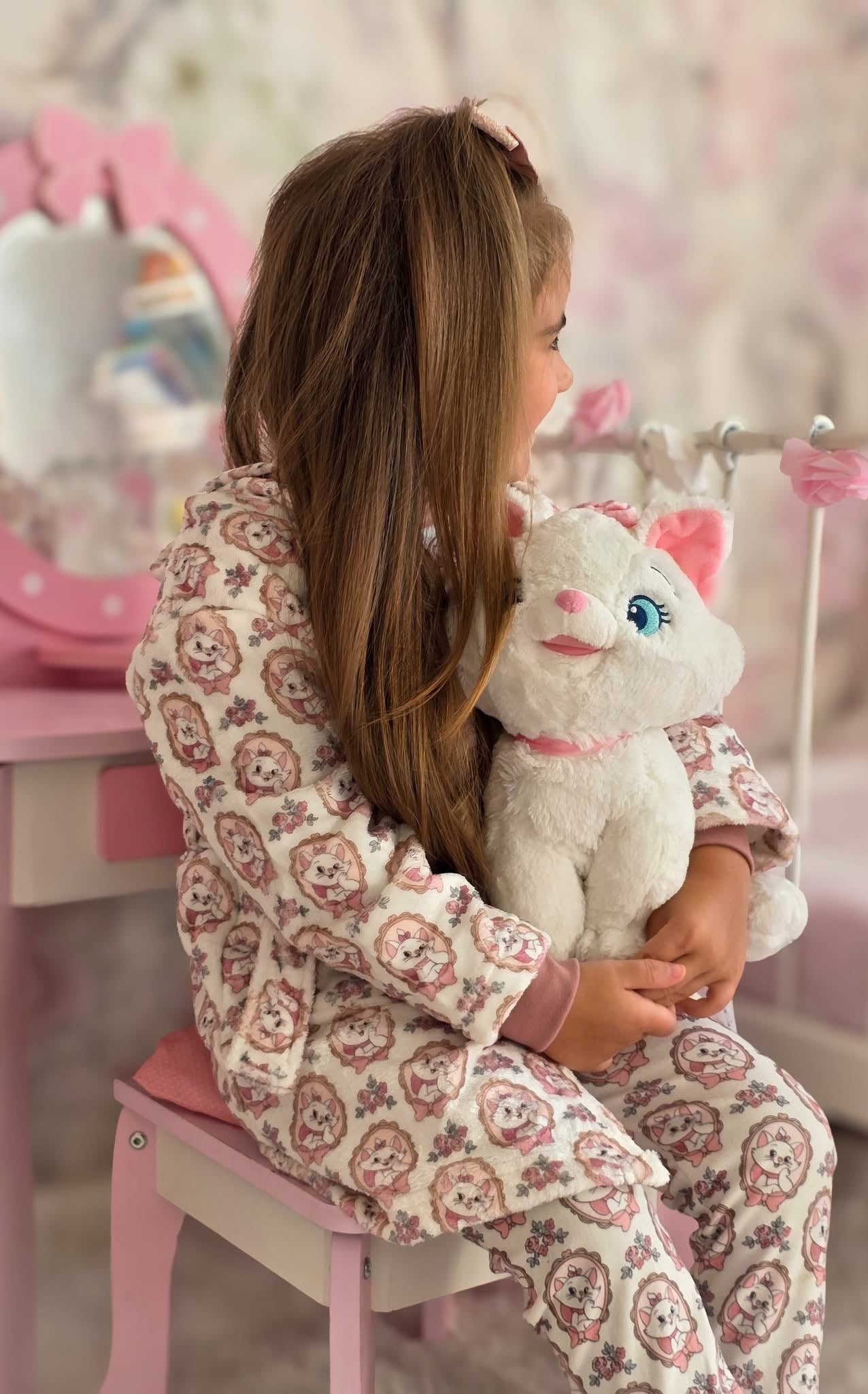 Pink kitty dressing gown