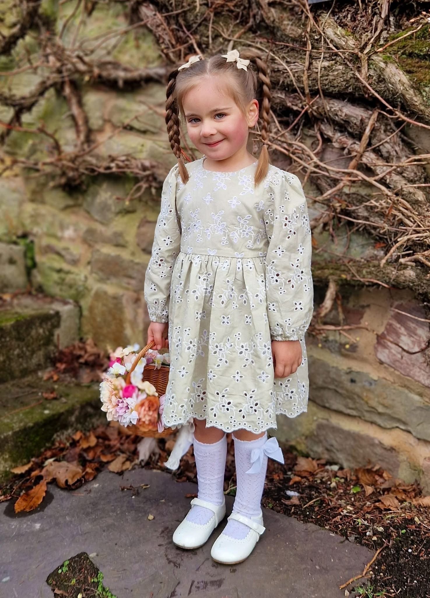 Sage green anglaise dress