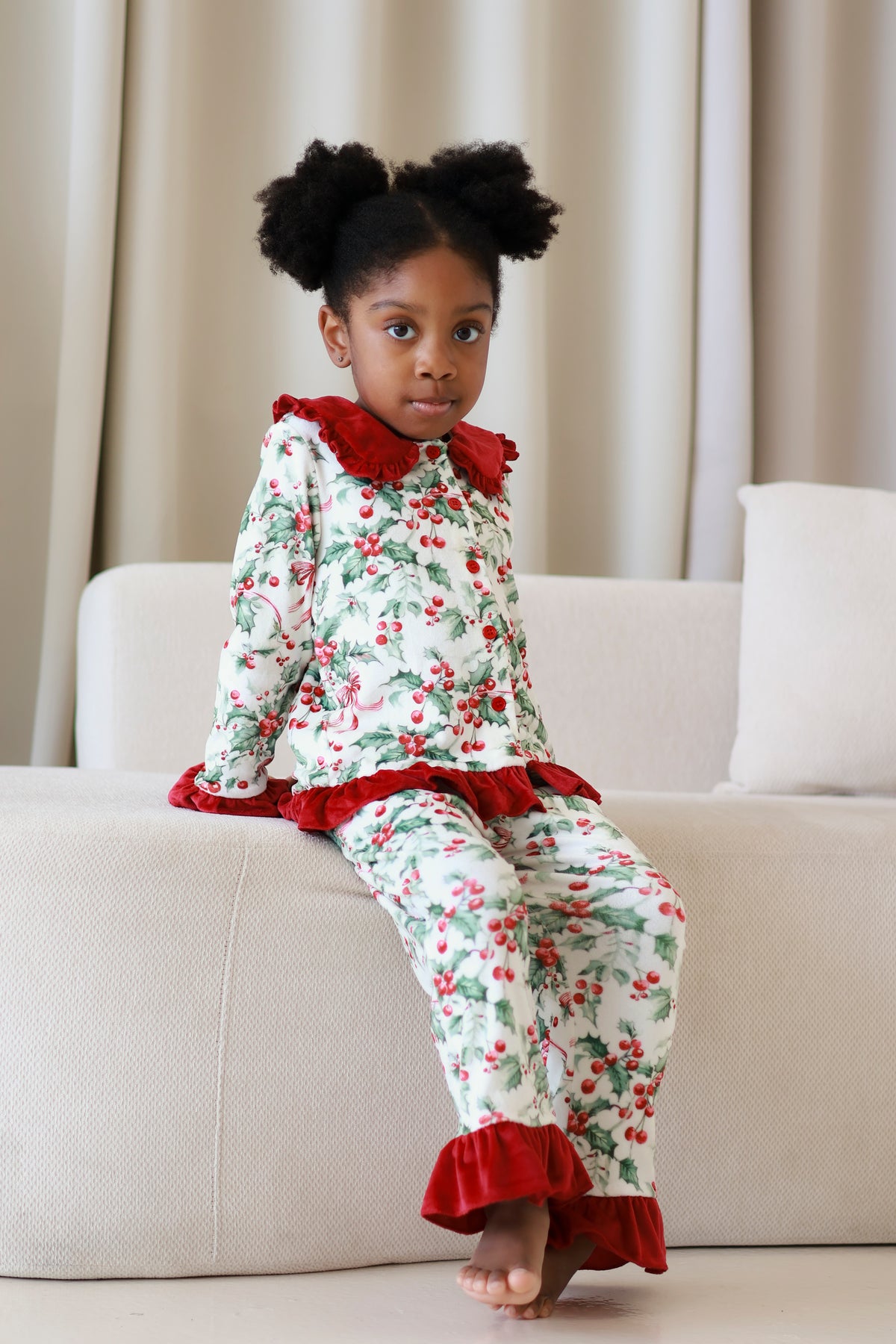 Holly berry buttoned pyjamas