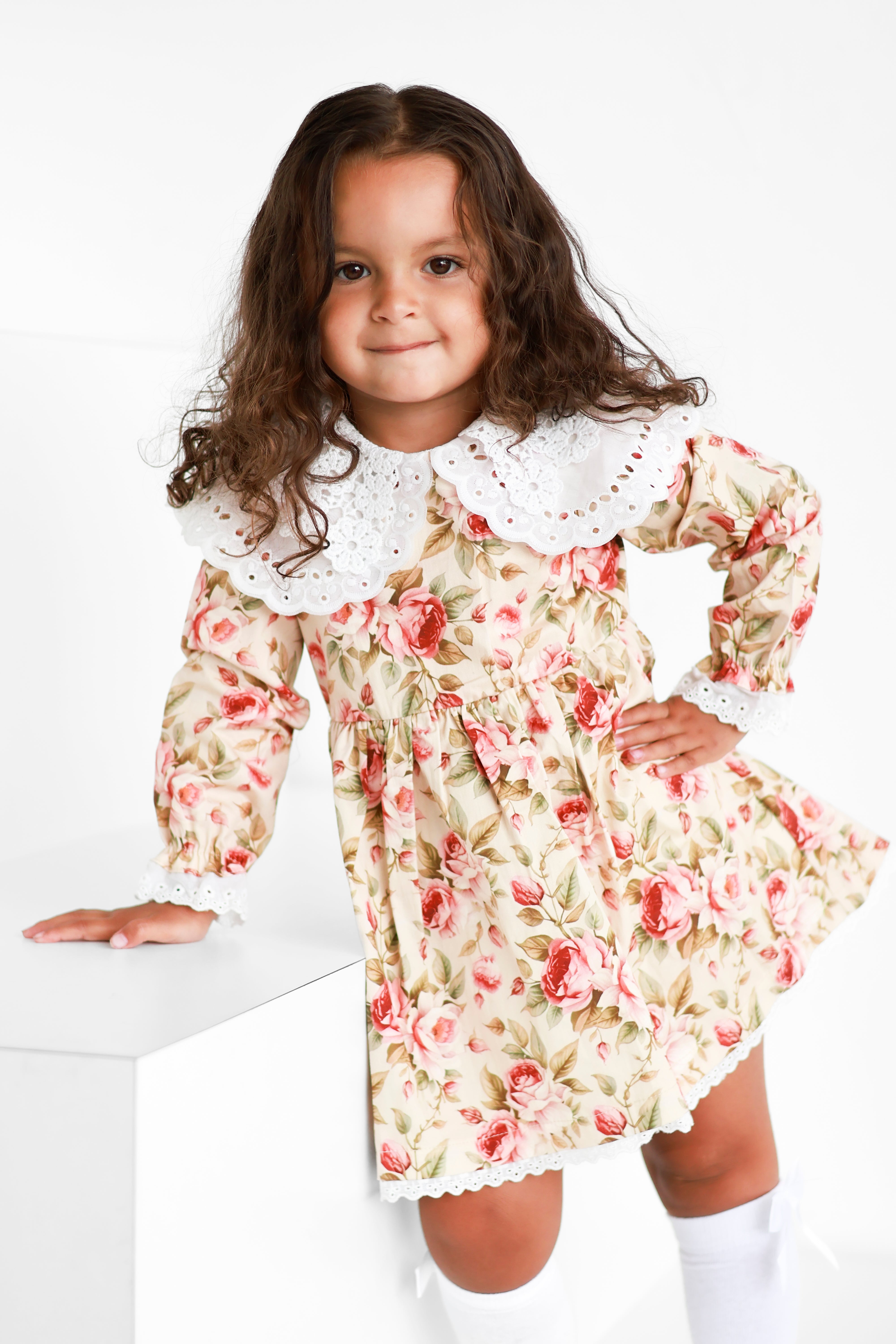 English rose double collared dress(coming soon)