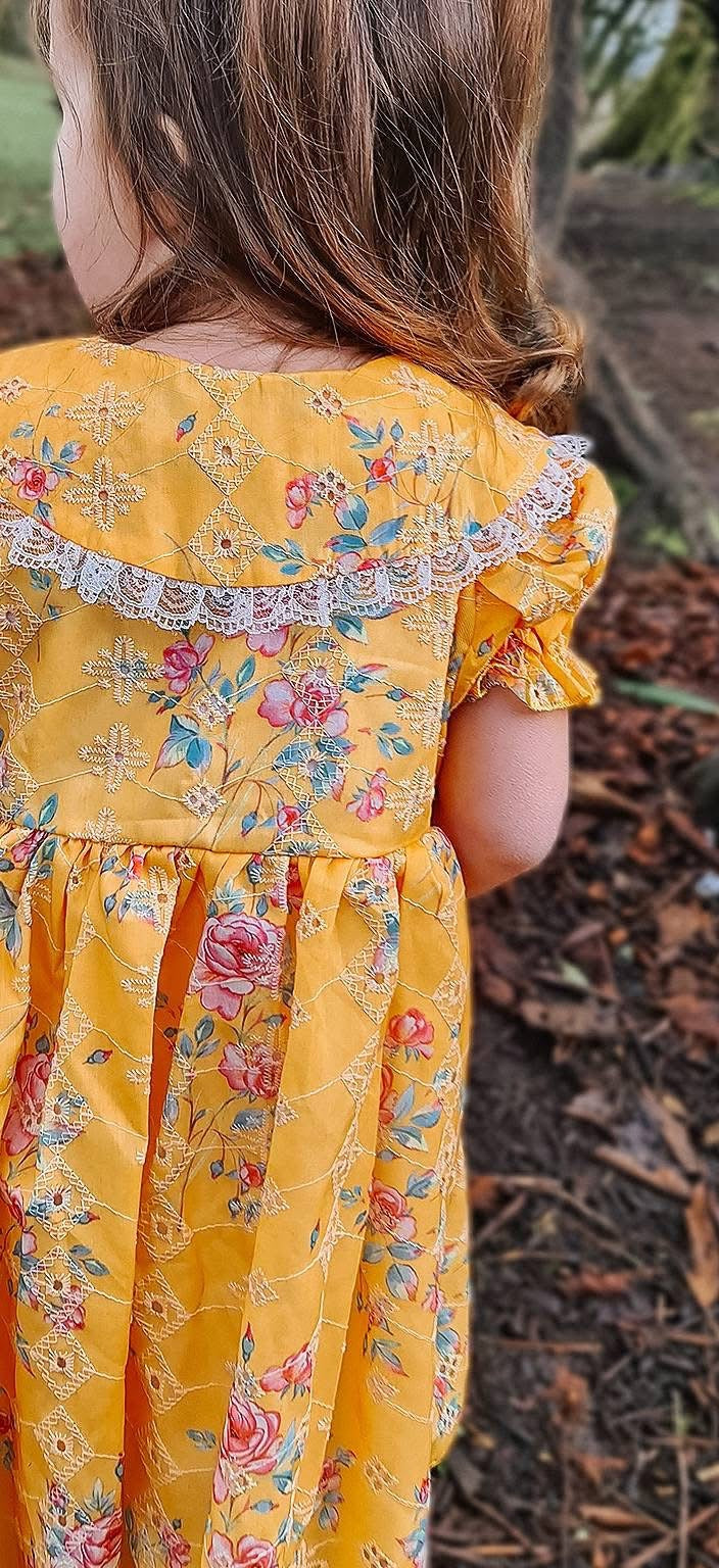 Apricot anglaise buttoned dress