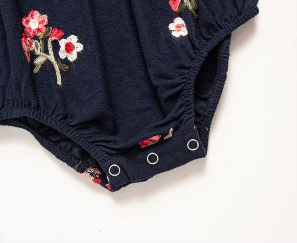 Violet brushed cotton romper