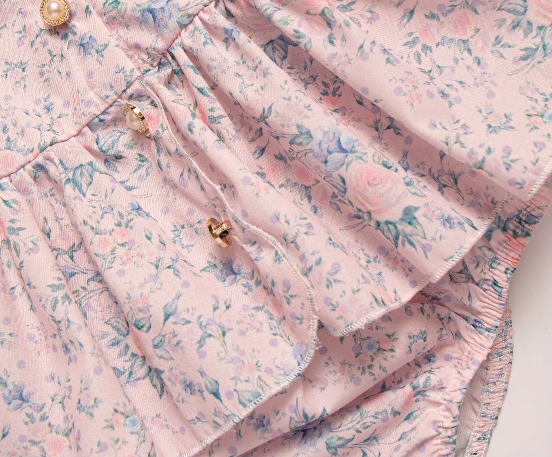 Maya pearl buttoned romper