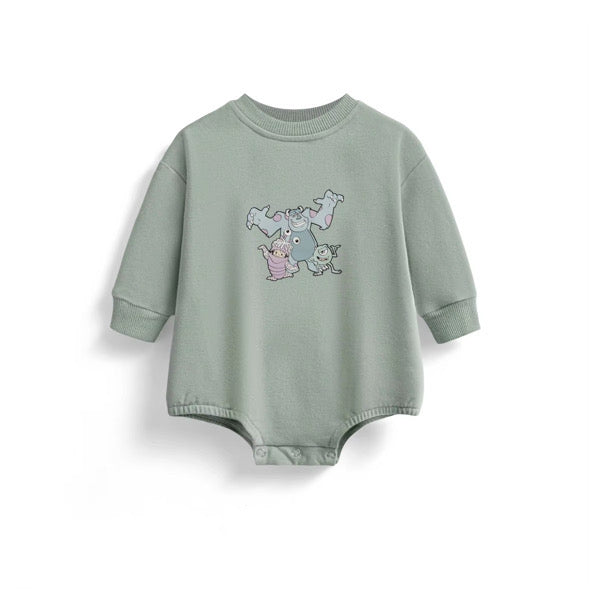 Monster sweatshirt romper