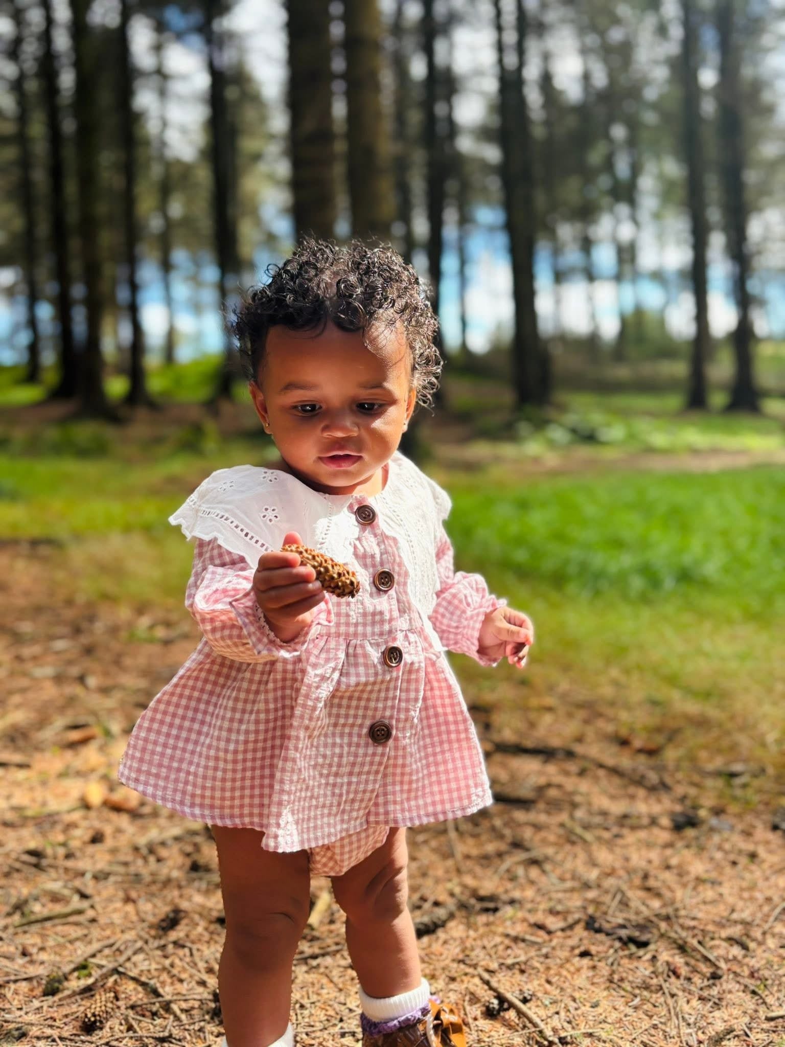Blush gingham two piece