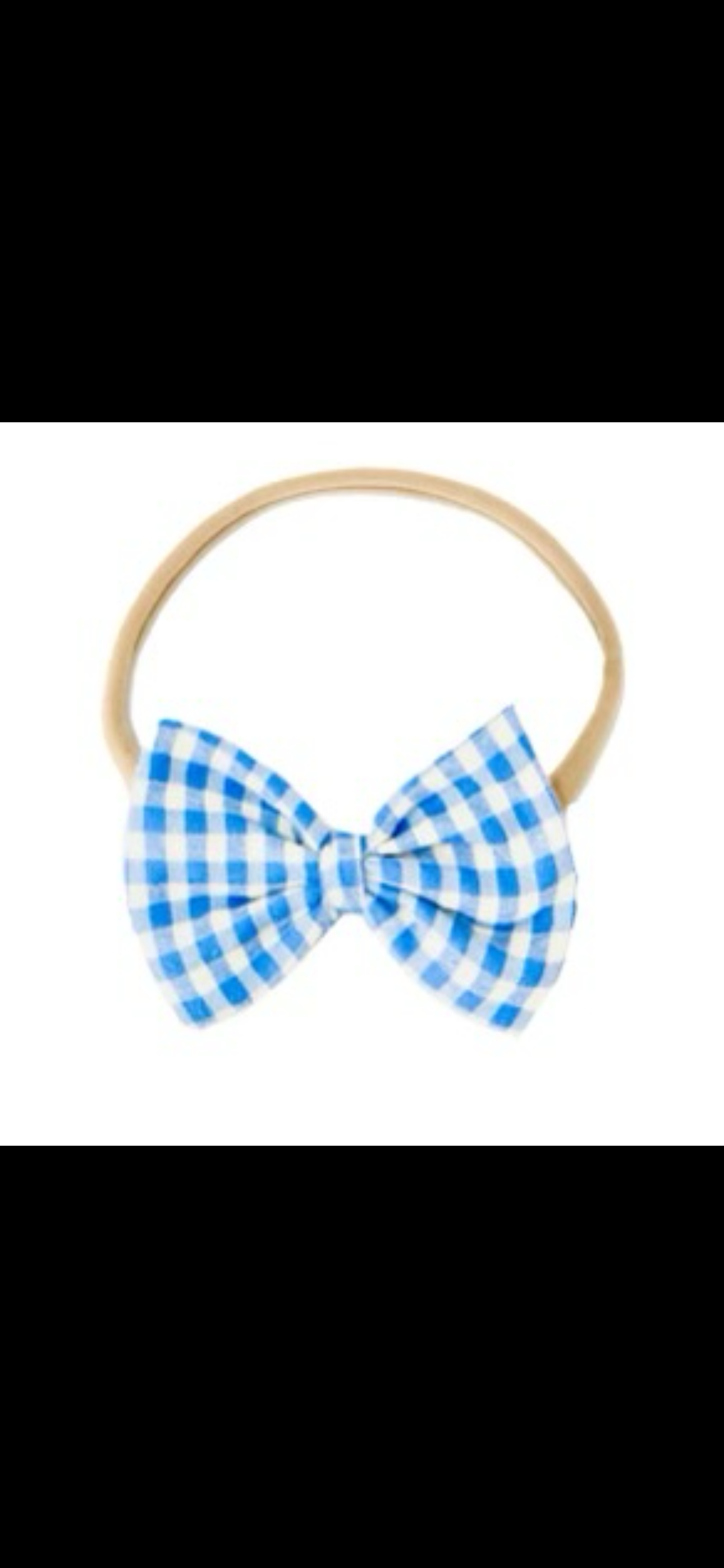 Blue gingham hair accessory