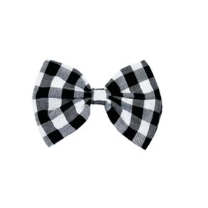 Black and white checked hair accessory
