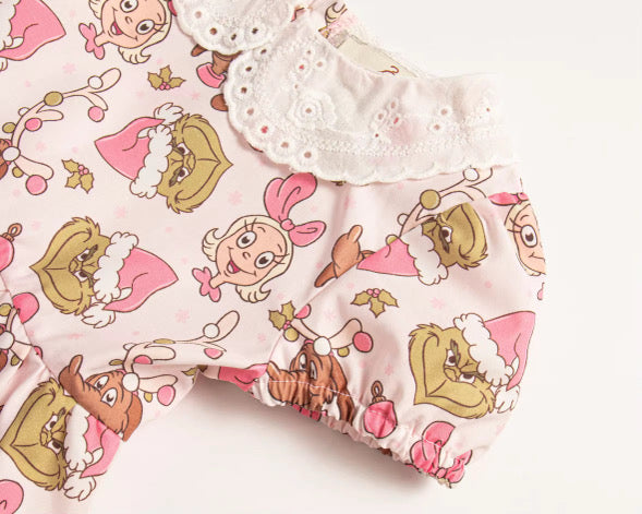 He’s a mean one tie back dress