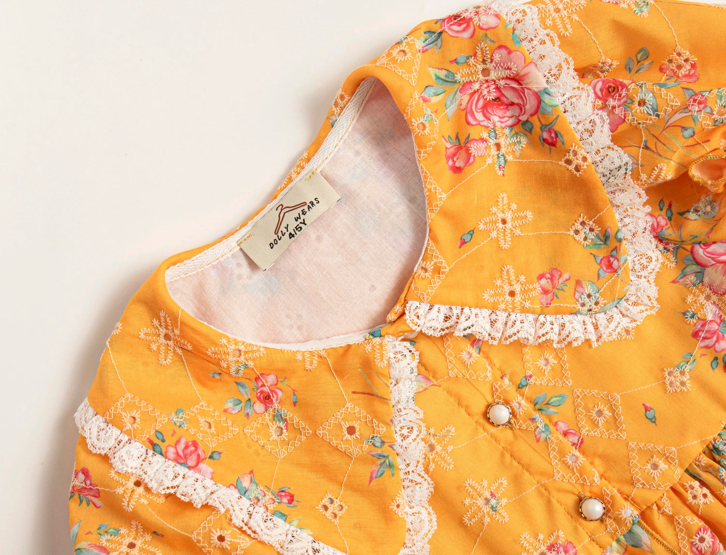 Apricot anglaise buttoned dress