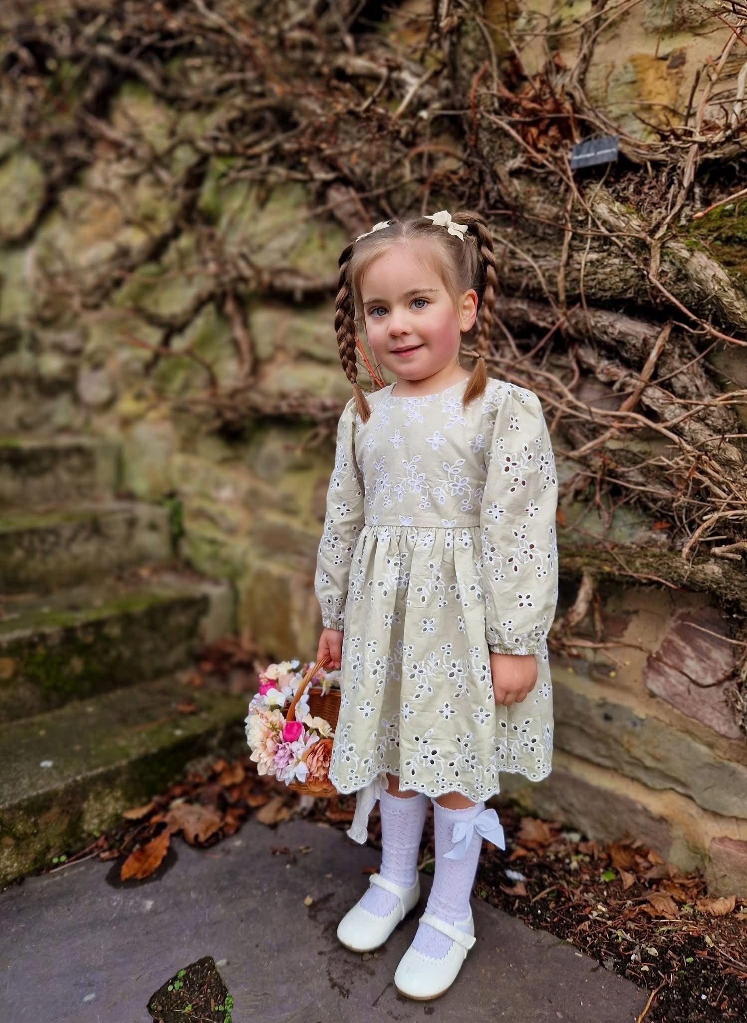 Sage green anglaise dress