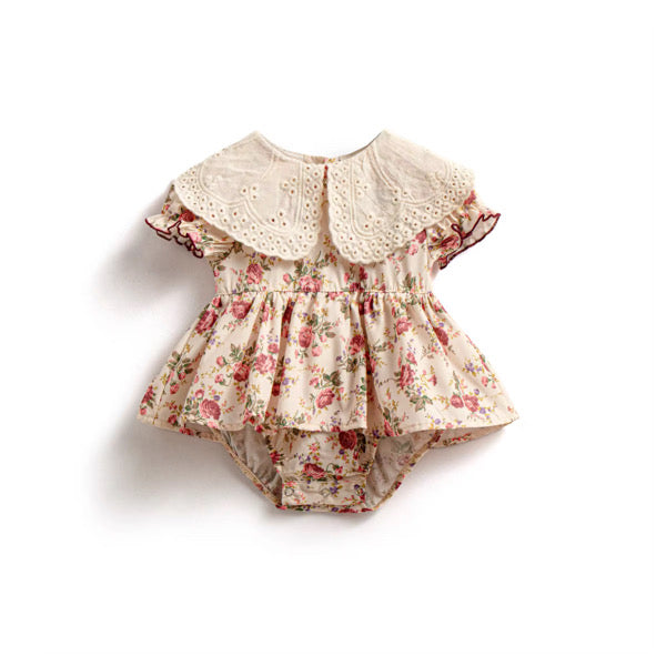 Vintage woodland rose romper