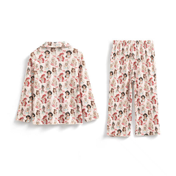 Girl gang bow adult buttoned pyjamas