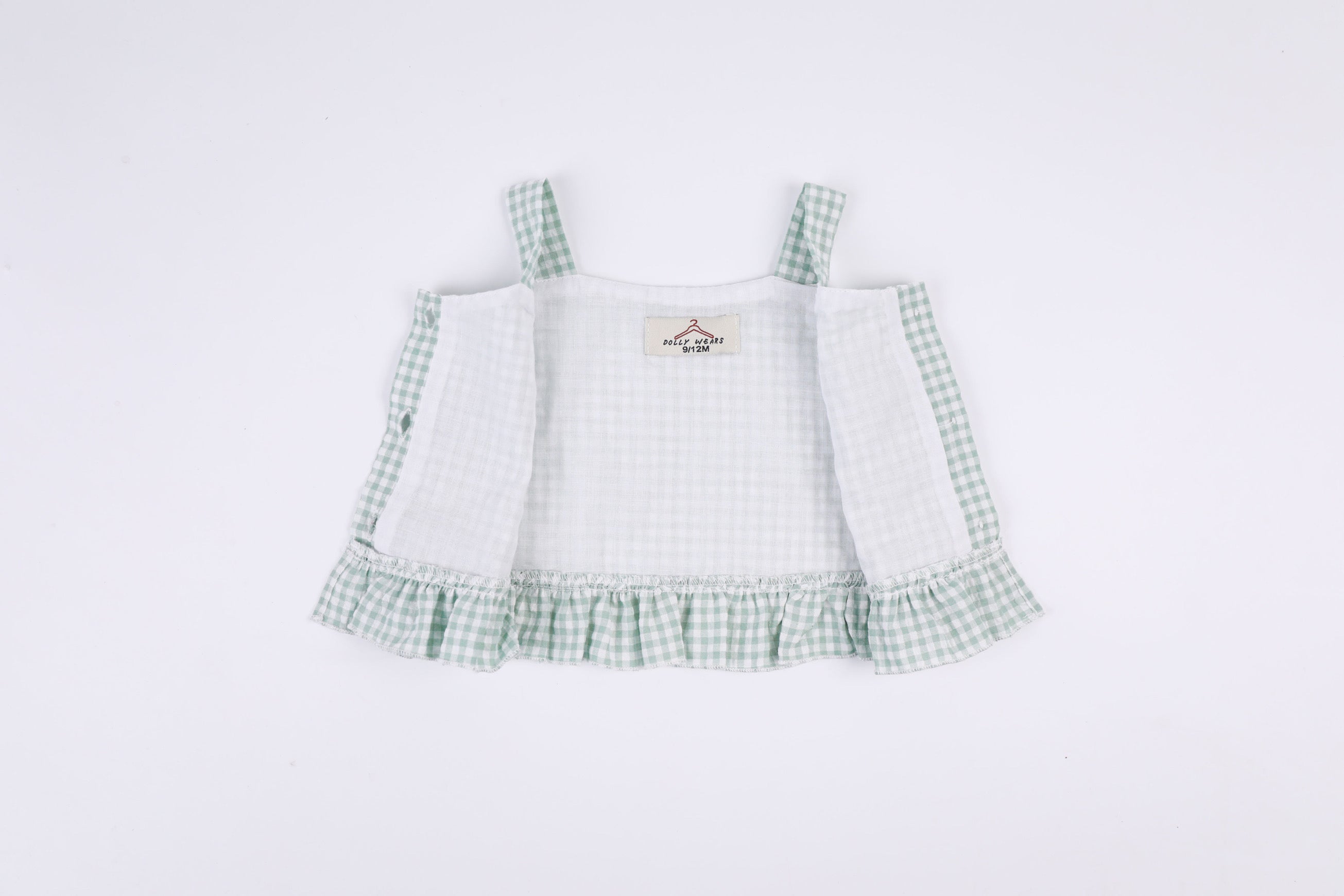 Sage gingham shorts two piece