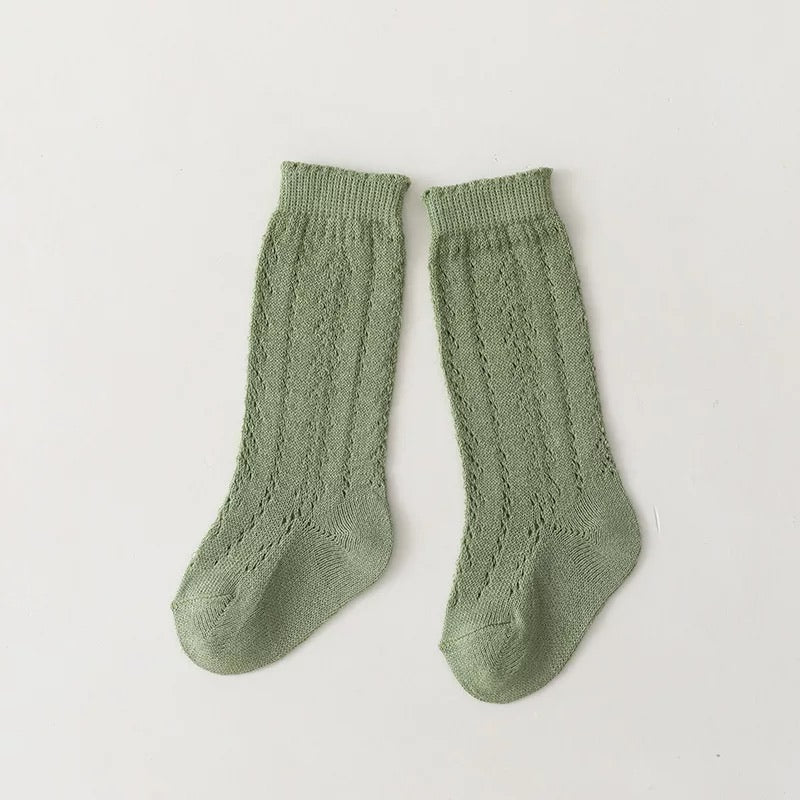 Openwork knee high socks